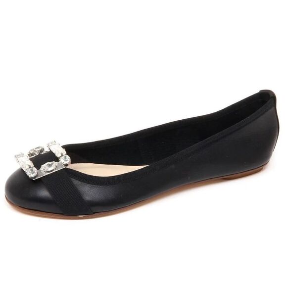 Anna Baiguera Annette Flex Ballerina Donna Black Crystal Buckle Shoe Women’s 40 - Picture 1 of 8